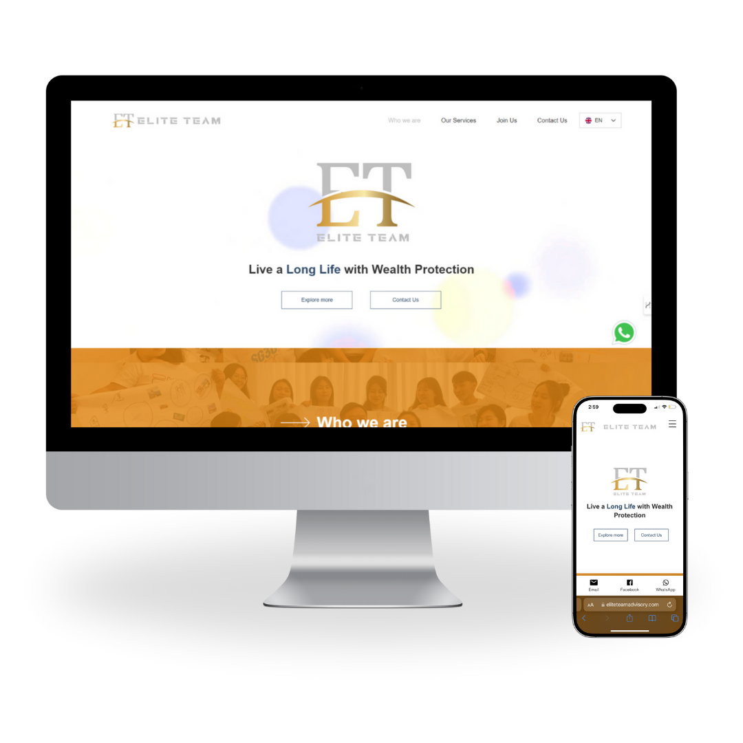 主页 Elite Team Advisory & Consultancy Website with desktop and mobile view by JHC Web Design.