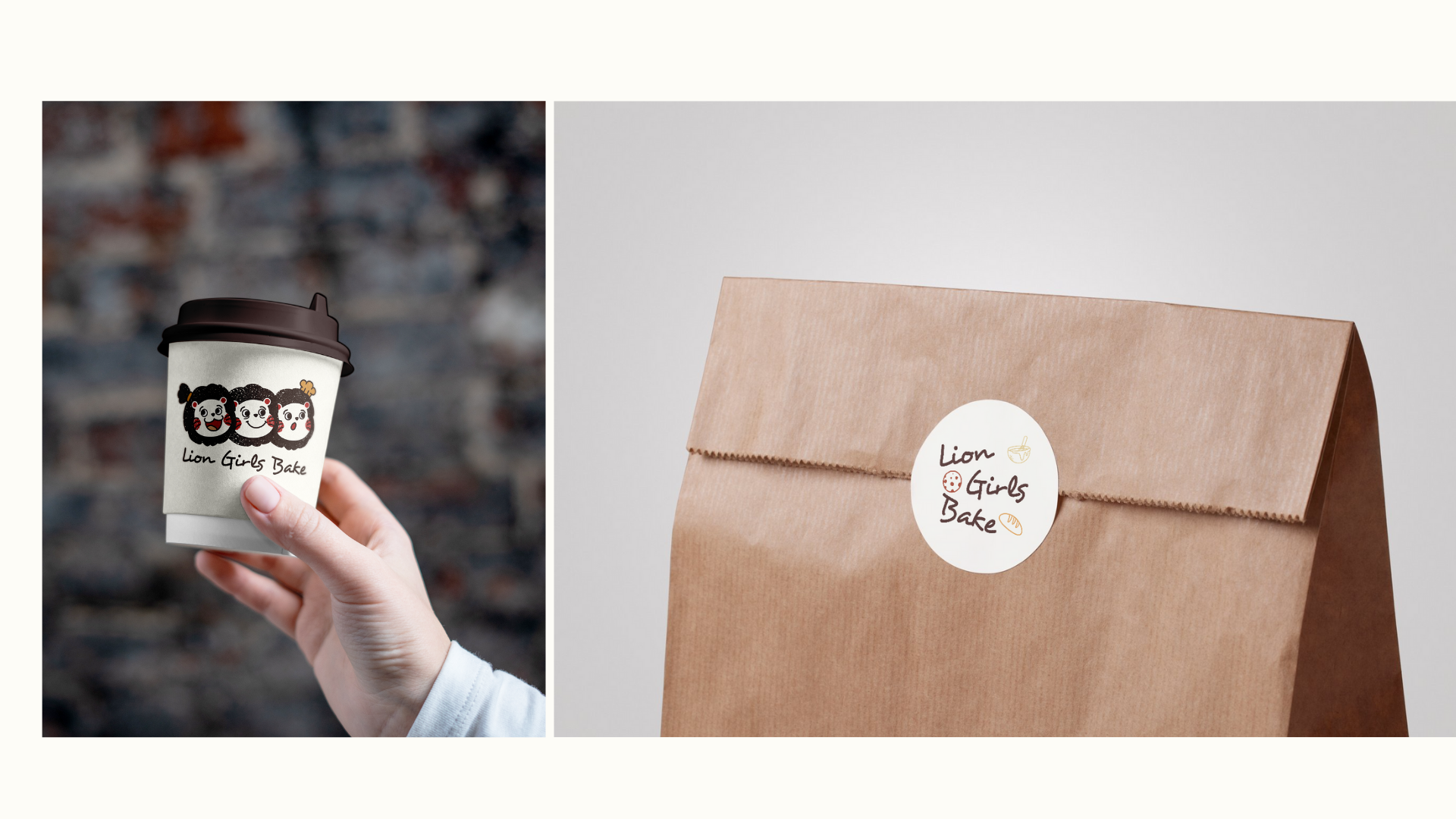 logo on cup and sticker